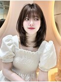 韓国ヘア ミディアムレイヤー  透明感カラー