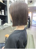 透明感カラー×丸くならないボブ