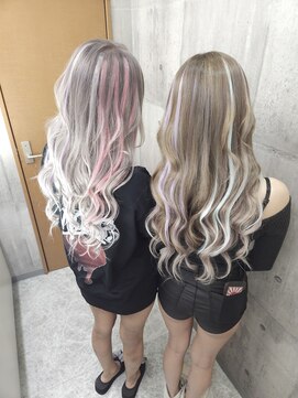 ヘアメイク フォックス 錦店(hair make FOX) ハイライト風エクステ/巻き髪