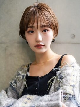 ギークス(GEEKS) 【GEEKS渋谷】シースルーマッシュ/襟足短め/マロンベージュ/小顔