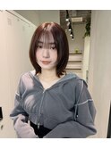 ブラウンカラー×レイヤーボブ　○堀越太真樹
