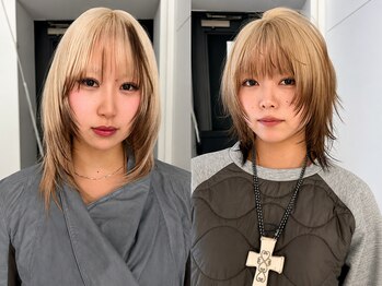 ノラ シンディ(NORA CYNDY)の写真/ハイトーンをもっと可愛く。顔周りの似合わせで完成度UP!【ハッシュカット/デザインカラー】