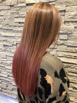 ヘアーレナータ 八王子(HAIR RENATA) 20代30代大人可愛いピンクグラデーションカラー艶ストレート