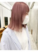 ハイトーンカシスピンクベージュケアブリーチダブルカラー