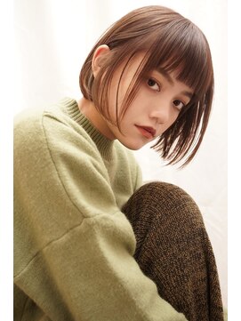 ネオリーブエクラ 上野御徒町店(Neolive eclat) 似合わせカット切りっぱなしボブSASSOONカットオン眉