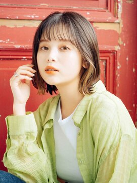 サロン ド ウィズ 西船橋店(Salon de With) かわボブ/インナーカラー/ミルクティベージュ◎30代40代50代