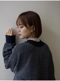ボブヘア/レイヤーカット/ウエットヘア/オリーブベージュ/表参道