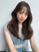 大人美人ハイレイヤーぱっつん前髪黒髪ロングワイドバンク小顔