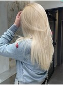 ブロンドカラーホワイトブロンドホワイトカラーレイヤーカット