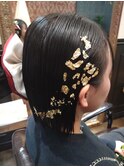 成人式フォトのヘアデコレーション
