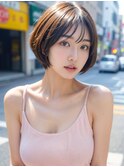 ショートボブミニウルフチェリーブラウン20代30代40代50代