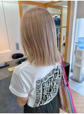 ツヤ感ハイトーンダブルカラーケアブリーチミルクティーベージュ