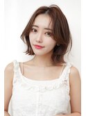 大人かわいい/ミディアムヘア／20代30代/アッシュベージュ