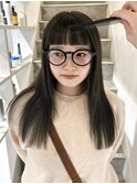 オン眉ワイドバング前髪カット