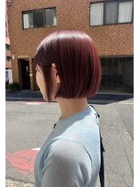 サロン ド ユーア(salon de yuua)&nbsp;広島市中区大手町美容院　タッセルボブ　チェリーレッド