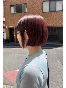 サロン ド ユーア(salon de yuua) 広島市中区大手町美容院 タッセルボブ チェリーレッド