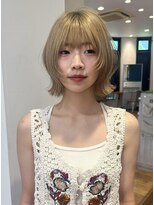 ラパンセ ブルー(LA PENSEE BLEU)&nbsp;ボブレイヤー　顔まわりレイヤー　ブロンドヘア