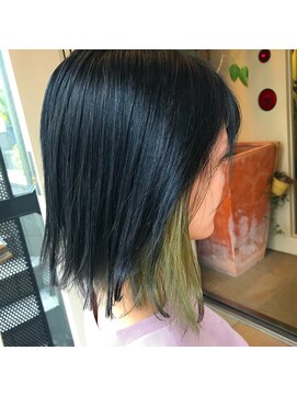 サロンドミルク 原宿(salon de MiLK) 【サロンドミルク原宿】　インナーカラー　ライムイエロー