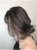 バレイヤージュ×透明感×グレージュ
