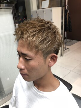 バーバーショップグランツ(Bar ber Shop GRAnt'z) ゴールドベージュアップバング