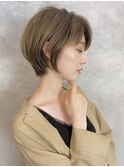 30代40代マロンベージュの大人くびれショート☆