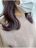 インナーカラー/くびれヘア/大人可愛い/ イヤリングカラー