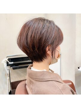 ハピネス 王寺店(Happiness) 20代30代40代 ショートボブ 前髪なしショート ピンクベージュ