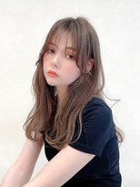ロングレイヤーグレージュカラー透明感ベージュ20代30代40代銀座