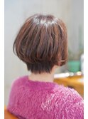ひし型レイヤーカットツヤ髪ナチュラルブラウン大人ノーブル