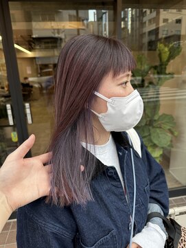 ベンジー 蔵前ii店(benji) 切りっぱなしロブ/大人可愛いインナーカラー 【蔵前美容室】