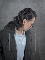 アウル 心斎橋(owl) スパイラルパーマ×メンズロングヘア×センターパート×黒髪