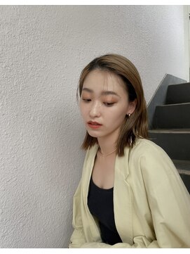 オーガニック ライフ 若葉 鶴ヶ島(organic+life) 切りっぱなしボブミルクティーベージュ透明感カラー20代30代