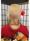 成人式後撮りボブアレンジ