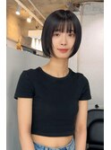 顔まわりレイヤーボブショートボブ切りっぱなしボブグレージュ