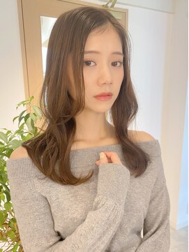 レア 表参道(L'ea) 黒髪クラゲヘアーオリーブグレー小顔ココアベージュ