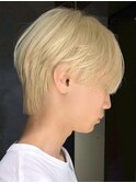 渋谷メンズケアブリーチホワイトブロンドラウンドマッシュ韓国◆