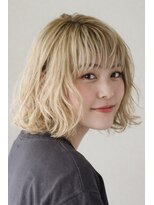 アース 焼津店(HAIR&MAKE EARTH)&nbsp;ワイドバング×ハイトーンカラー