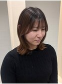 小顔見せ顔周りカット＊艶ブラウンミディ