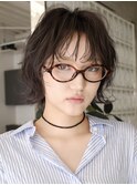 天神大名今泉ボブミディアムパーマ小顔レイヤー顔まわりカット