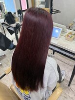 アジールヘア 所沢プロペ通り店(agir hair) ワインレッド ブリーチカラー