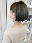 福山市美容室Caary 刈り上げ ミニボブ グレージュカラー