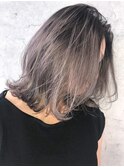ダブルカラーで外国人風のグレーヘアー×PESCA立川