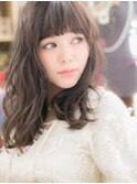 黒髪グレイアッシュ小顔くせ毛風大人巻きa志木20代30代40代