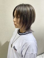 ヘアーデザイン リボン(hair design Ribon) グレージュ&ウルフカット