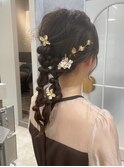 アレンジ　艶髪　髪質改善　ヘアセット　編みおろし　顔まわり
