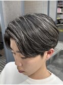 ホワイトメッシュ×センターパート