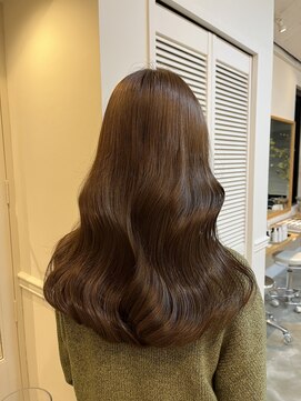 リーファ(reefur) ロング・レイヤー斜めバング小顔ショコラベージュブラウンカラー