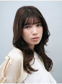 乾かすだけでキマるセミロング×透明感ブラウンカラー