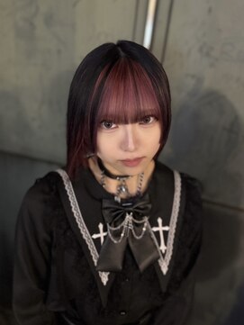 ルフレ 新宿本店2nd(Reflet) 「manabu」赤と黒のアンブレラカラー！