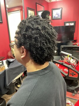 針金ハードアフロパーマ　